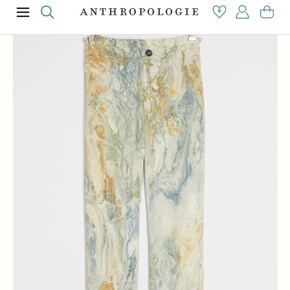 NWT. Boho Anthropologie Tina & Jo Olivenne Marble Dyed Pants. Large - Picture 2 of 12